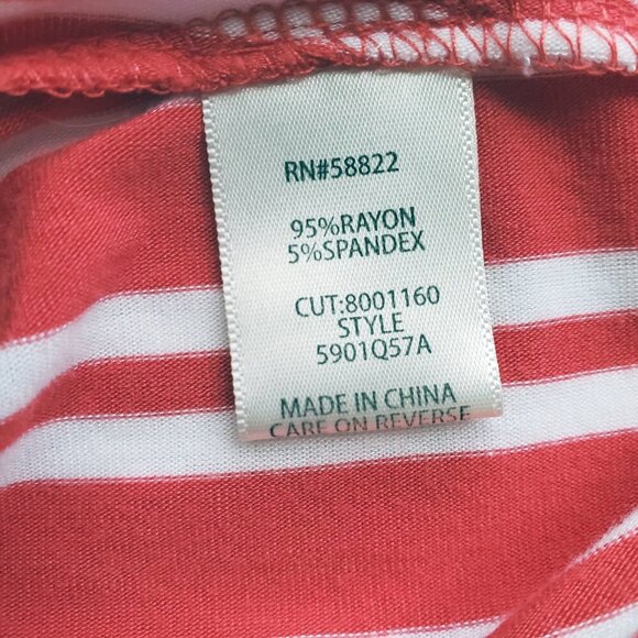 Max Studio Fit & Flare Candy Cane Red & White Stripe Deep V Neck Dress Size S - Picture 8 of 13